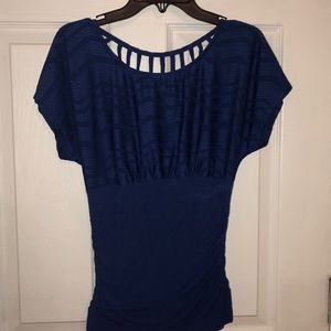 Short sleeve blue dress top